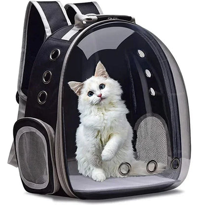 Transparent Capsule Pet Backpack - Portable Carrier for Cats, Puppies, and Small Animals - Breathable Design for Travel