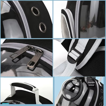 Transparent Capsule Pet Backpack - Portable Carrier for Cats, Puppies, and Small Animals - Breathable Design for Travel