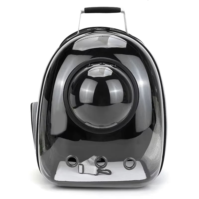 Transparent Capsule Pet Backpack - Portable Carrier for Cats, Puppies, and Small Animals - Breathable Design for Travel