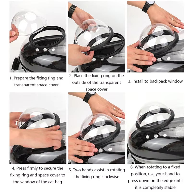 Transparent Capsule Pet Backpack - Portable Carrier for Cats, Puppies, and Small Animals - Breathable Design for Travel