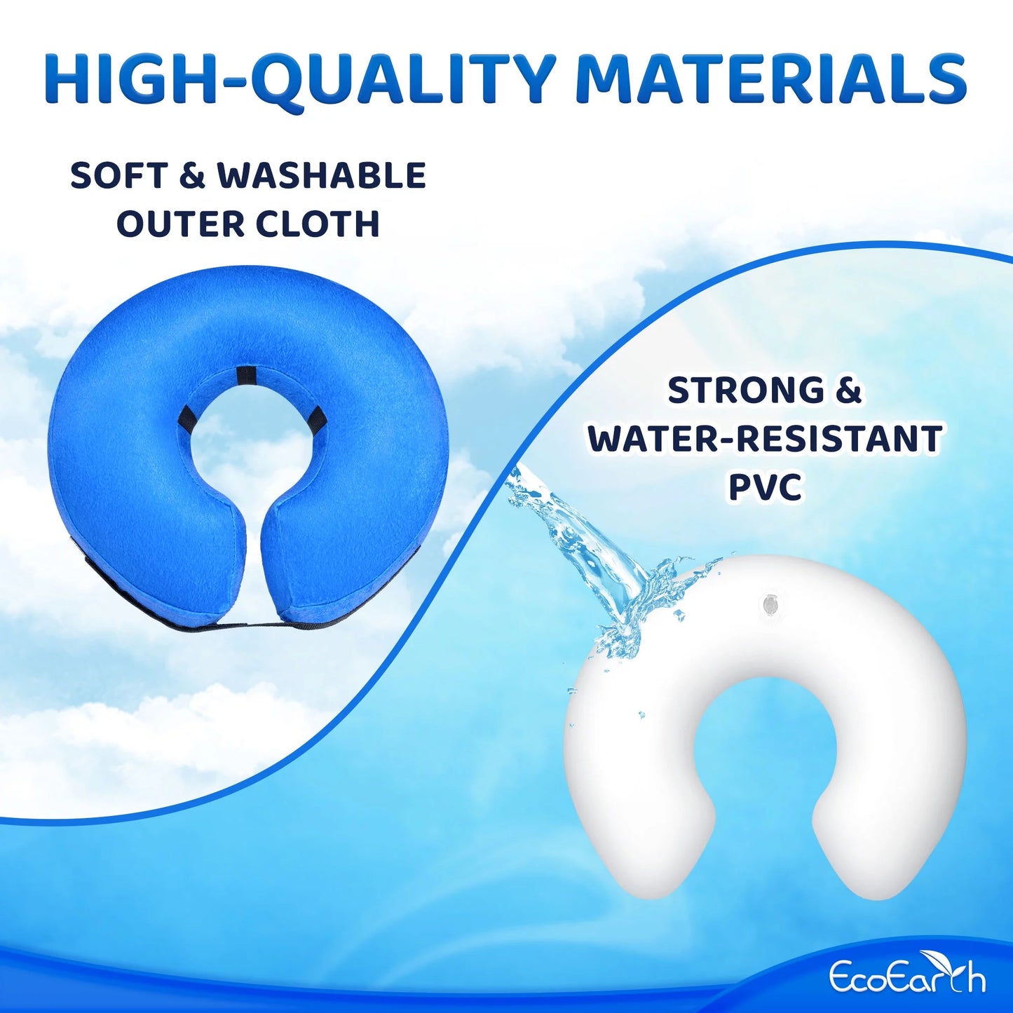 Medium Inflatable Dog Cone - Soft and Comfortable Protective Collar for Post-Surgery Wound Care in Cats and Dogs